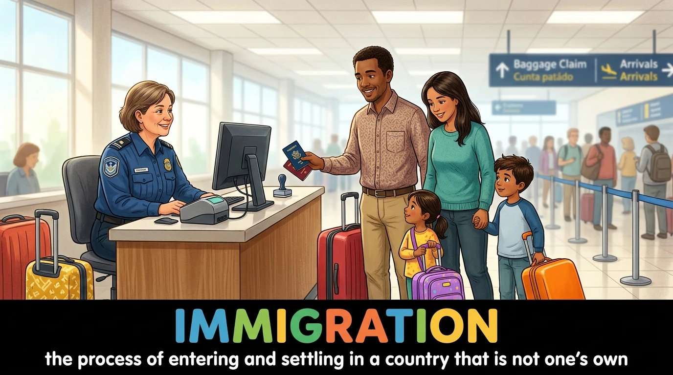 English Illustration for immigration